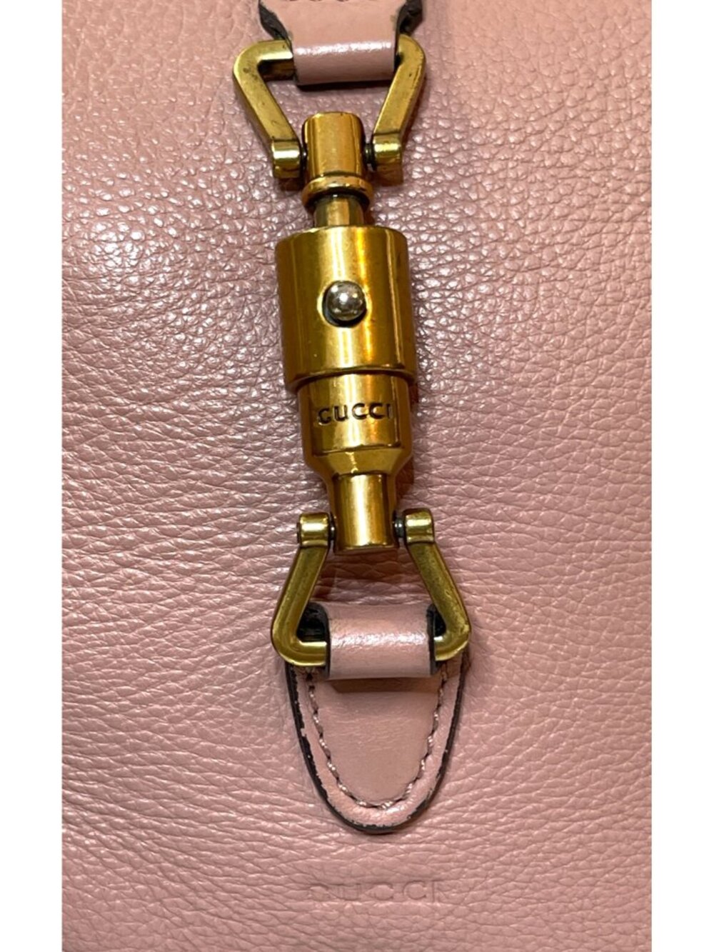 GUCCI Jackie Soft Grained Calfskin Bucket Bag Camelia - Picture 3 of 16